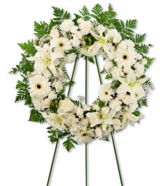 Wreath Of Mixed White Flowers