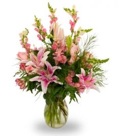 Pink And White Vase Arrangement