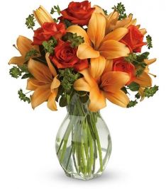 Fiery Lily And Rose